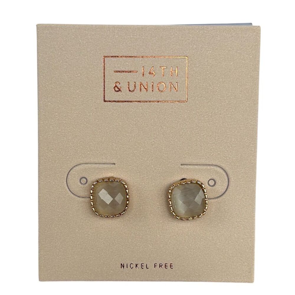 14th & Union Nickel-Free Standard Stud Earrings in Gold - OS - Picture 4 of 4